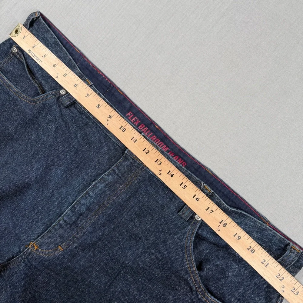 Duluth Trading Co Flex Ballroom Jeans Mens 46x30 Dark Wash Blue Stretch Denim - Picture 4 of 8